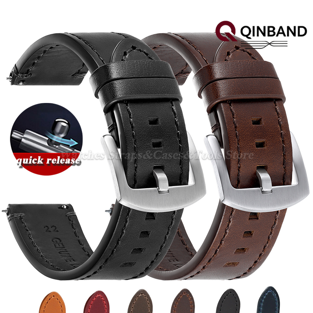 Smartwatch Vintage Watches For Women - Vintage Öl-Wachs-Rindsleder-Uhrenarmband 20mm 22mm für Omega