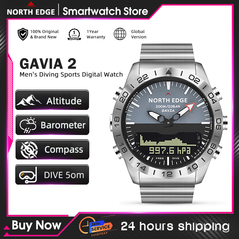 NORTH EDGE Herren-Taucheruhr,  – Altimeter Compass Watch Bewertung und Preis